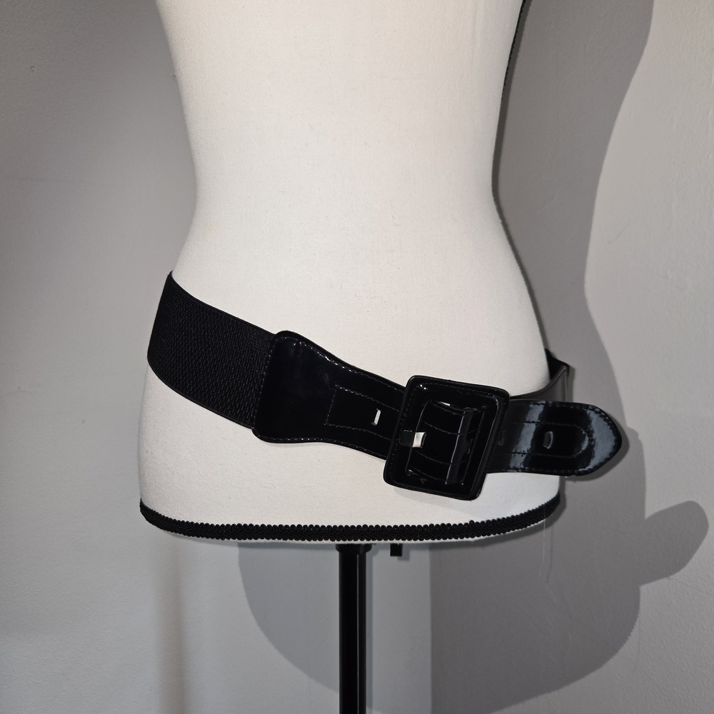 Black Wide Belt with Buckle